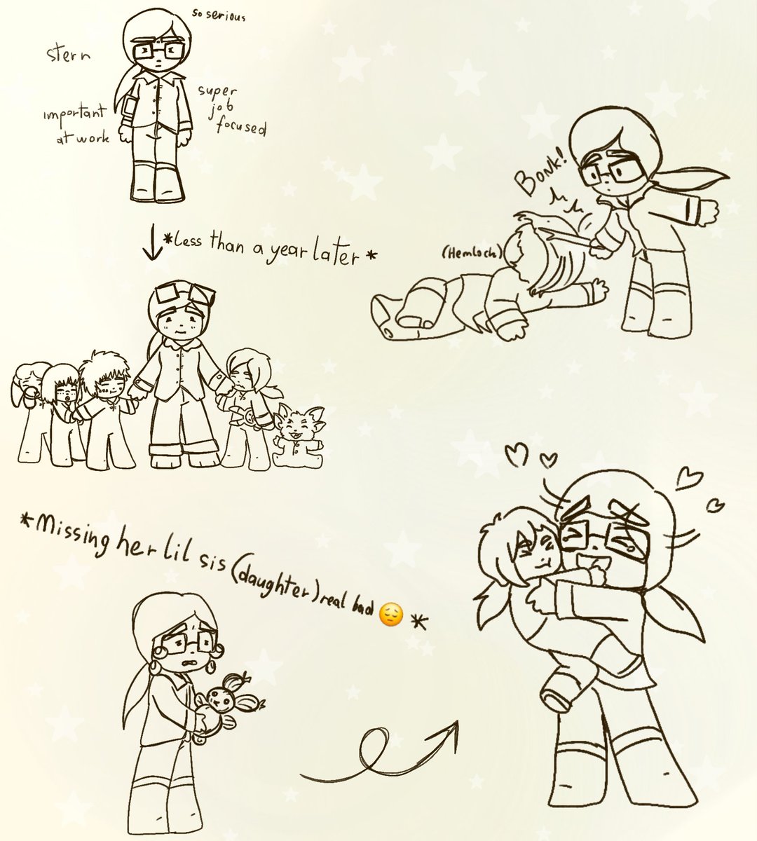 Im recently busy a lot, buuuut i really wanted to finally post something!

So, everybody- have silly lil Emerie doodles!
(Shes so mom coded to me, I dont take criticism on that, so anyways-)
#StarWars #TheBadBatch