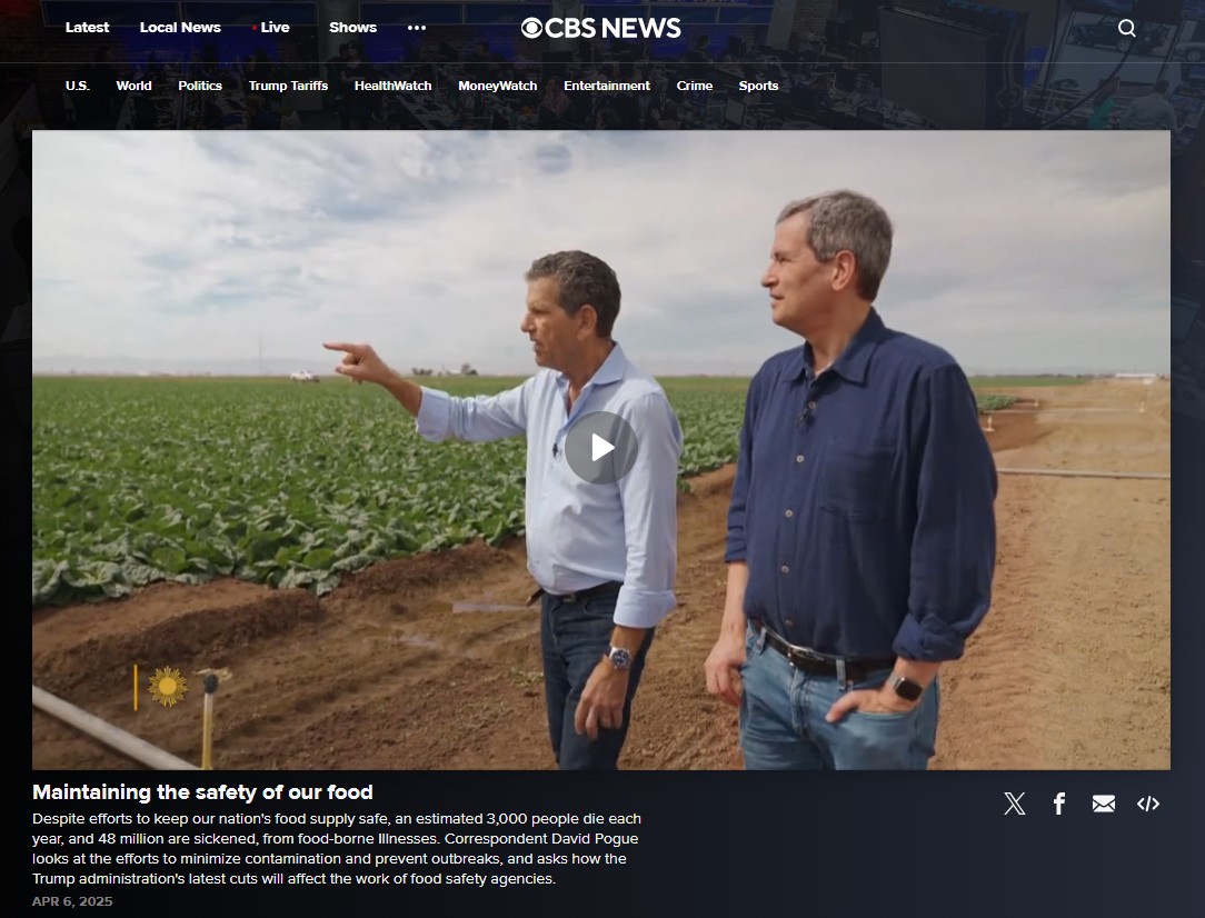 thanks to <a href="/Pogue/">David Pogue</a> and <a href="/CBSSunday/">CBS Sunday Morning 🌞</a> for helping consumers understand everything our members do to keep healthy, fresh leafy greens safe to eat and serve! Watch the story here: cbsnews.com/video/maintain…