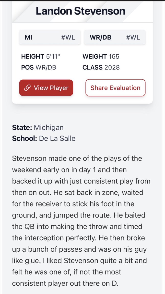 Landon stevenson (@1andon_6) on Twitter photo Thank you <a href="/FFBallAllDay/">Sam Erman</a> and <a href="/PrepRedzone/">Prep Redzone 🏈</a> for the write up. Can’t wait to compete more. <a href="/coachrohn/">Dan Rohn</a> <a href="/DNAPerform/">DNA Performance</a> <a href="/CoachBush_DLS/">Brandon Bush</a> <a href="/DLSFootball_MI/">De La Salle Pilots Football</a> <a href="/PrepRedzoneMI/">Prep Redzone Michigan</a> <a href="/alex_pallone/">Alex Pallone</a> Thank you <a href="/FFBallAllDay/">Sam Erman</a> and <a href="/PrepRedzone/">Prep Redzone 🏈</a> for the write up. Can’t wait to compete more. <a href="/coachrohn/">Dan Rohn</a> <a href="/DNAPerform/">DNA Performance</a> <a href="/CoachBush_DLS/">Brandon Bush</a> <a href="/DLSFootball_MI/">De La Salle Pilots Football</a> <a href="/PrepRedzoneMI/">Prep Redzone Michigan</a> <a href="/alex_pallone/">Alex Pallone</a>