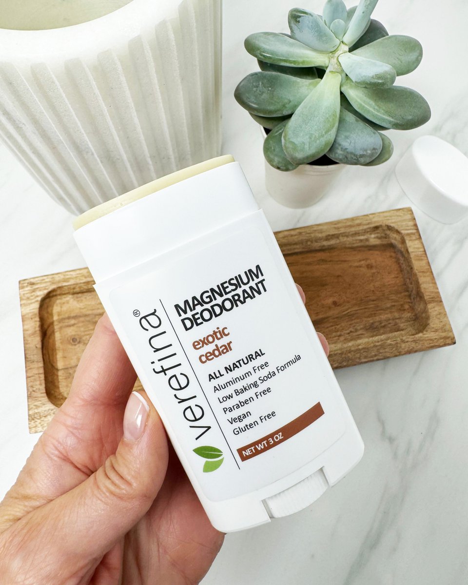verefina's tweet image. 🌸 Floral freshness! Verefina&apos;s Exotic Cedar Magnesium Deodorant features Ylang Ylang Essential Oil for natural odor protection, skin soothing, and an uplifting aroma. 🌿💛 #Verefina #CleanBeauty #EssentialOilMagic #StayFresh