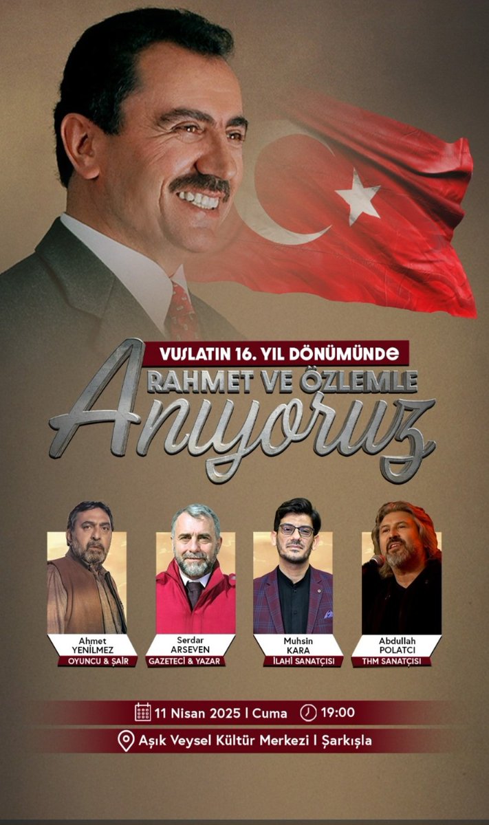 sarseven's tweet photo. Muhsin Başkanımızı Vuslatın 16. Yıldön��mü'nde Rahmet ve Özlemle Anıyoruz.
11 Nisan 2025/ Sivas-Şarkışla https://t.co/EDL1cIUNnf