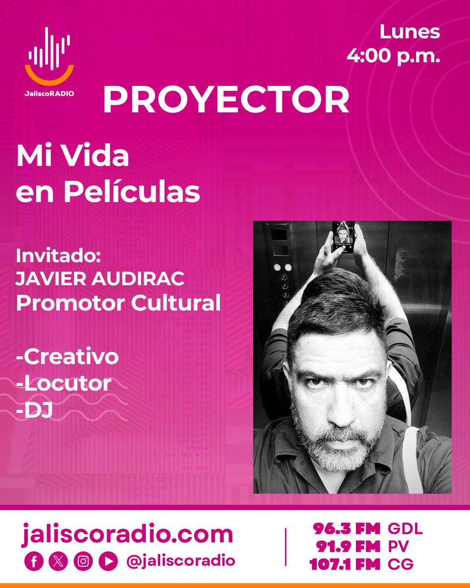 Juan Pablo Balcells (@juanpabalcells) on Twitter photo โ๐ผ๐ด๐ป๐๏ธ๐ป๐ฅ๐ป๐๏ธ๐ด๐ป๐๐ผ
+PROYECTOR+
LUN y VIE
4pm
<a href="/JaliscoRadio/">Jalisco Radio</a>
96.3 FM
<a href="/audirac/">Javier Audirac</a> โ๐ผ๐ด๐ป๐๏ธ๐ป๐ฅ๐ป๐๏ธ๐ด๐ป๐๐ผ
+PROYECTOR+
LUN y VIE
4pm
<a href="/JaliscoRadio/">Jalisco Radio</a>
96.3 FM
<a href="/audirac/">Javier Audirac</a>