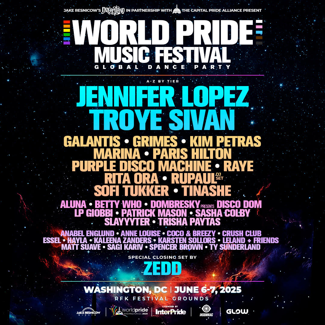 Elena Delle Donne (@de11edonne) on Twitter photo 🌈 DC, get ready! WorldPride Music Festival is bringing an EPIC lineup to RFK Stadium on June 6-7! 🎶✨ With Jennifer Lopez, Troye Sivan, Tinashe, Paris Hilton & RuPaul leading the charge, this is the biggest LGBTQ+ music event ever! 🔥 #WPMFPartner <a href="/jakeresnicow/">Jake Resnicow</a> @clubglow. 🌈 DC, get ready! WorldPride Music Festival is bringing an EPIC lineup to RFK Stadium on June 6-7! 🎶✨ With Jennifer Lopez, Troye Sivan, Tinashe, Paris Hilton & RuPaul leading the charge, this is the biggest LGBTQ+ music event ever! 🔥 #WPMFPartner <a href="/jakeresnicow/">Jake Resnicow</a> @clubglow.