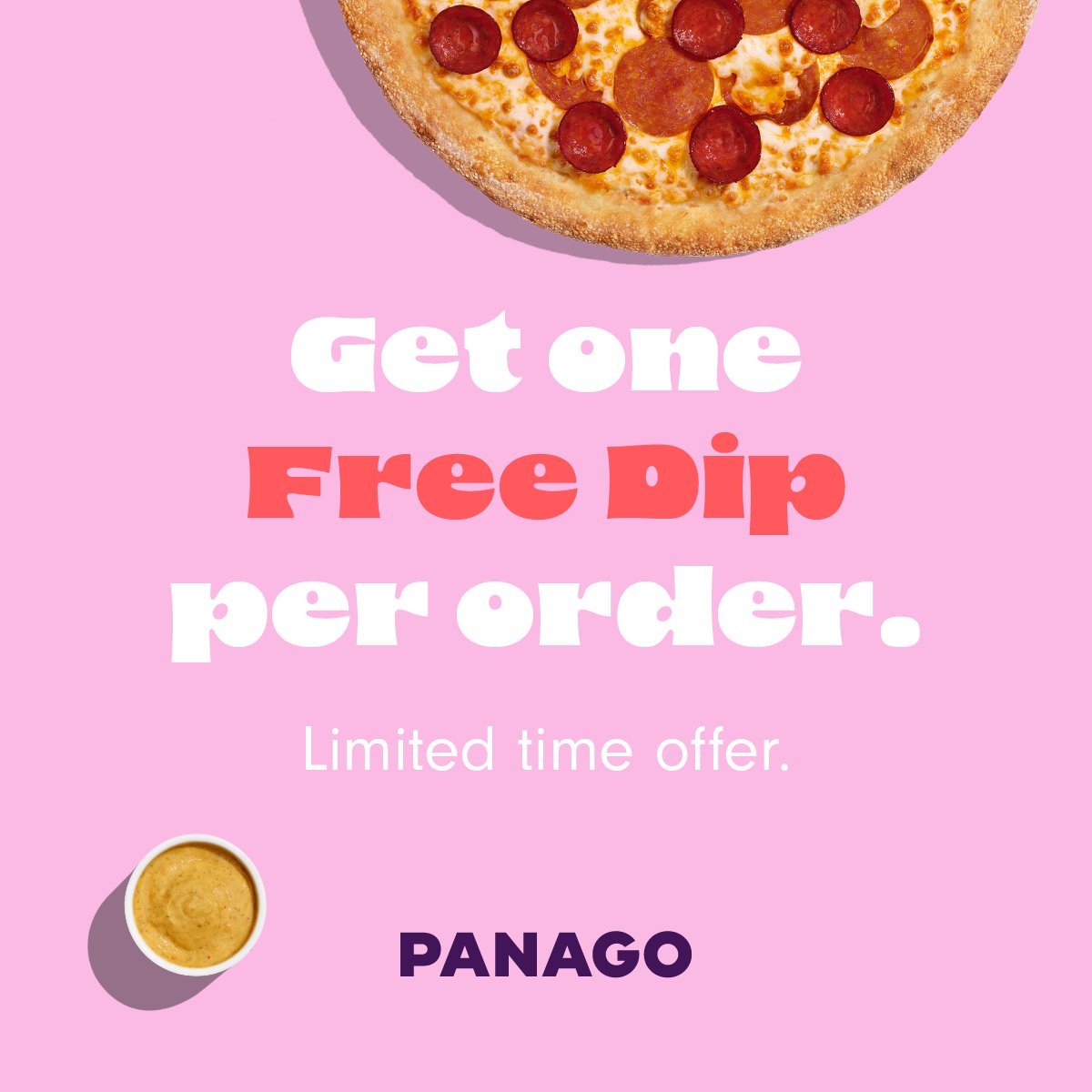 Get a free dip with EVERY order and enjoy dunking your
favourite slice in your favourite dip. 🤩🍕

Limited time offer.