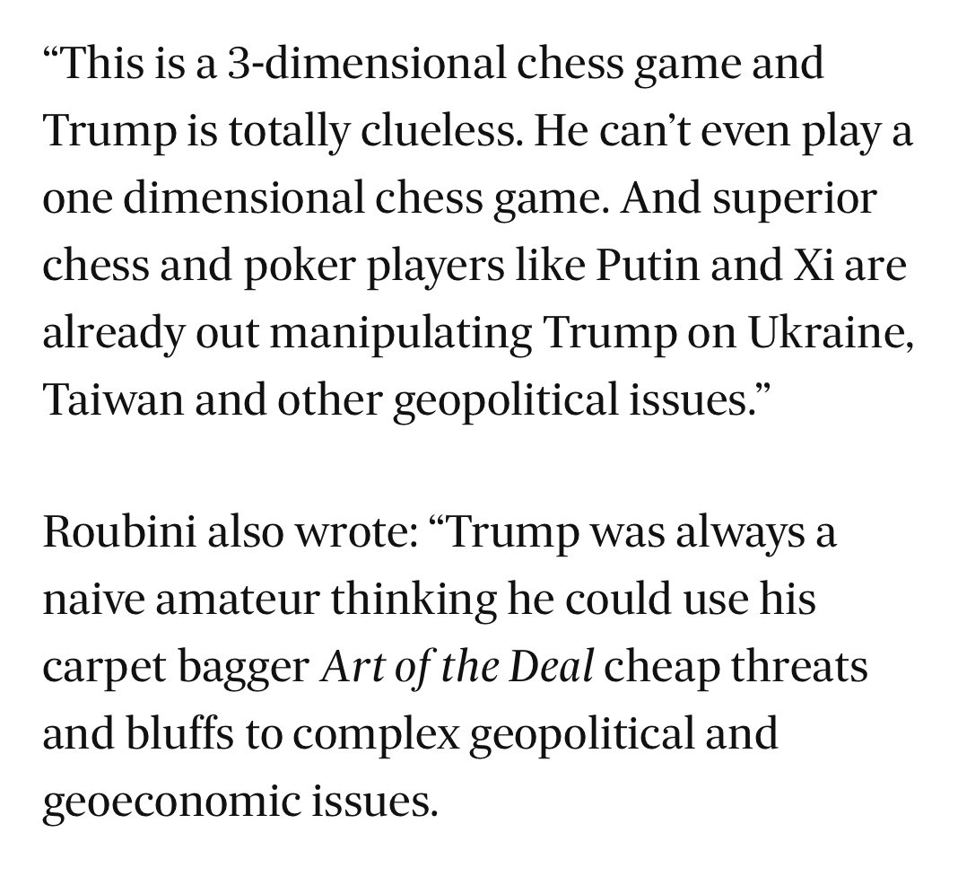 Legendary analyst Nouriel Roubini, famous for correctly predicting the GFC, has this to say about Donald Trump’s tariff strategy.