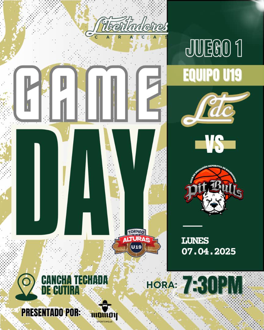 Game Day con nuestro equipo U19.  Todos están totalmente invitados a disfrutar el  baloncesto venezolano.