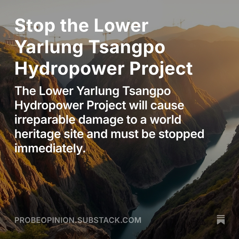 ProbeIntl's tweet photo. History has returned full circle with the proposed Yarlung Tsangpo hydropower project, to the very origins of global heritage protection efforts. 

#China #dams #YarlungTsangpo

NEW ➡️ https://t.co/KX6UTiX2iY https://t.co/CDYClWweS8