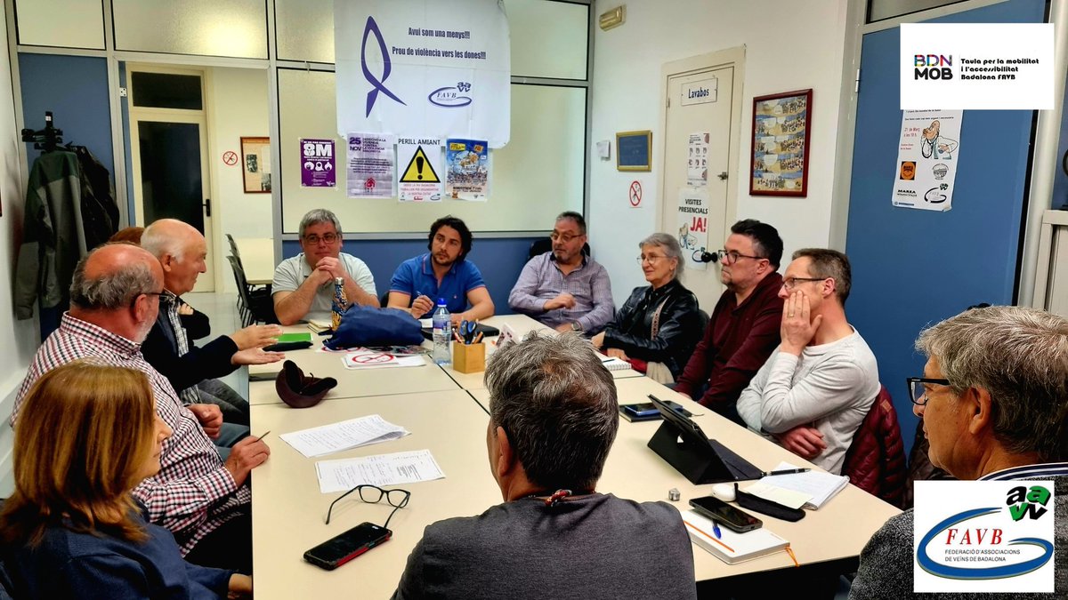 TAULA MOBILITAT ACCESSIBILITAT BADALONA FAVB (@badalonataula) on Twitter photo Reunió mensual de la Taula de mobilitat i accessibilitat de Badalona - FAVB.
- Valoració de la reunió amb el Regidor i la Coordinadora de l’Àmbit de Mobilitat i via pública.
- Adhesió al manifest pels camins rurals i valoració de la caminada reivindicativa.
<a href="/FAVBBadalona/">F.A.V.B.(Badalona)</a> Reunió mensual de la Taula de mobilitat i accessibilitat de Badalona - FAVB.
- Valoració de la reunió amb el Regidor i la Coordinadora de l’Àmbit de Mobilitat i via pública.
- Adhesió al manifest pels camins rurals i valoració de la caminada reivindicativa.
<a href="/FAVBBadalona/">F.A.V.B.(Badalona)</a>