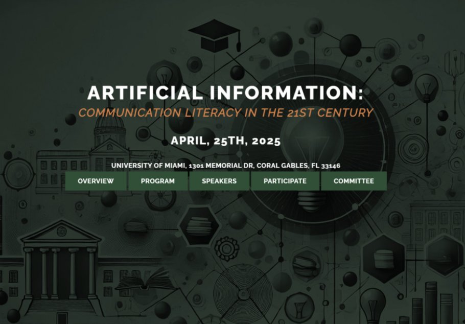 𝙟𝙤𝙨𝙚 𝙯𝙖𝙢𝙤𝙧𝙖 (@jczamora) on Twitter photo >> Experts to gather at <a href="/univmiami/">University of Miami</a> forum to tackle #AI misuse and rebuilding trust: “Artificial Information: Communication Literacy in the 21st Century,” a one-day forum addressing AI, factchecking and rebuilding trust in the media commliteracy.com <a href="/UMSoC/">UMSoC</a> <a href="/knightfdn/">Knight Foundation</a> >> Experts to gather at <a href="/univmiami/">University of Miami</a> forum to tackle #AI misuse and rebuilding trust: “Artificial Information: Communication Literacy in the 21st Century,” a one-day forum addressing AI, factchecking and rebuilding trust in the media commliteracy.com <a href="/UMSoC/">UMSoC</a> <a href="/knightfdn/">Knight Foundation</a>