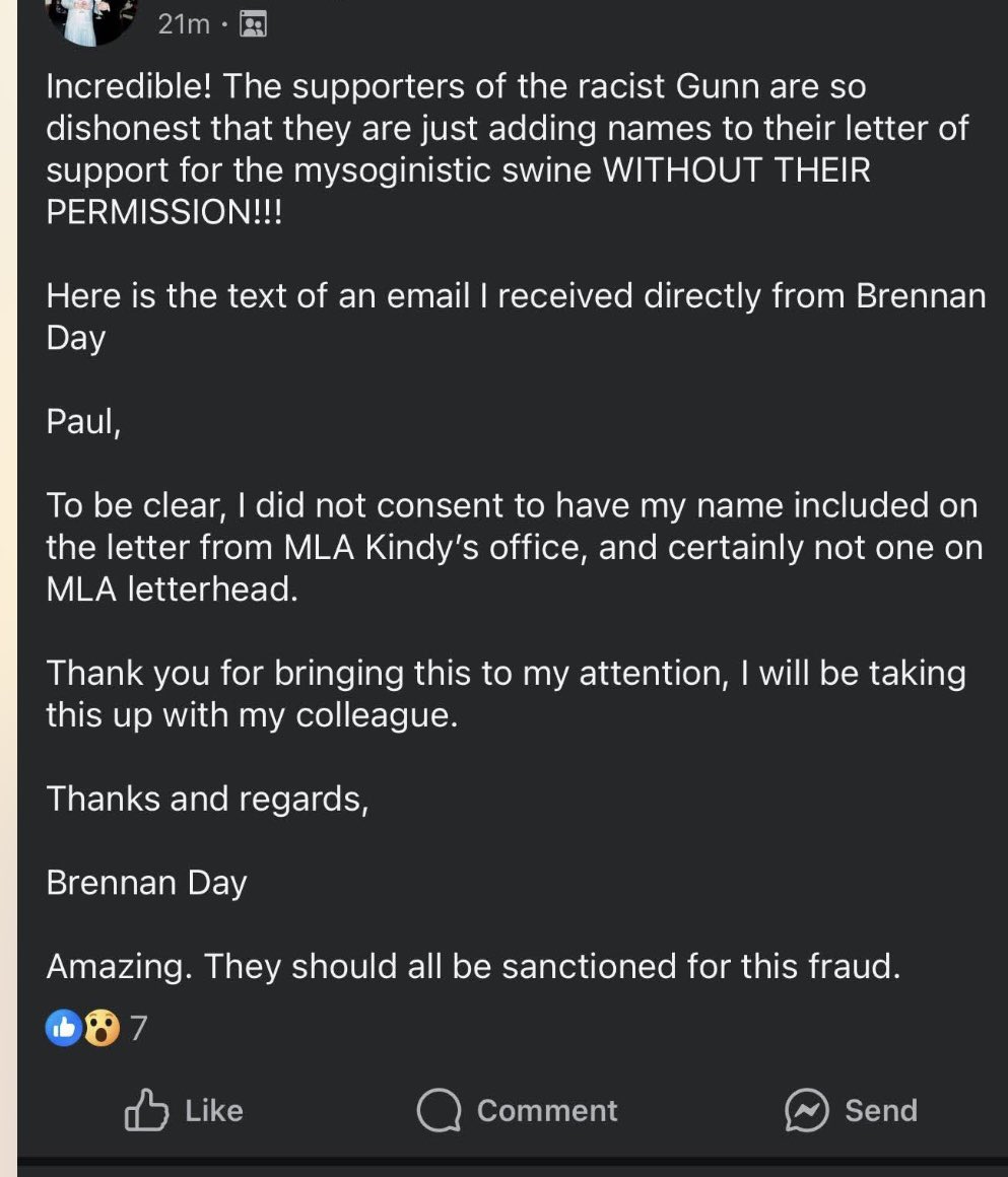 Rachel Blaney (She/Her) (@rablaney) on Twitter photo Well <a href="/MLABrennanDay/">Brennan Day</a>, several people sent this. Will you share a public statement expressing your concerns Well <a href="/MLABrennanDay/">Brennan Day</a>, several people sent this. Will you share a public statement expressing your concerns