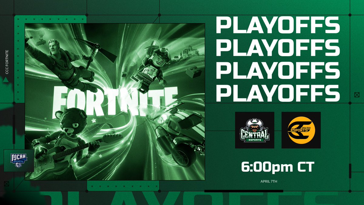 CCC Esports (@esportsccc) on Twitter photo Its time to kick off the spring playoffs! Up first - Fortnite No-Build looks to cement their spot in the national tournament and regional finals with a win over <a href="/WSUTechEsports/">WSU Tech Esports</a>
Tune in live at 🕕 6:00pm CT 🕕
twitch.tv/centralccespor… Its time to kick off the spring playoffs! Up first - Fortnite No-Build looks to cement their spot in the national tournament and regional finals with a win over <a href="/WSUTechEsports/">WSU Tech Esports</a>
Tune in live at 🕕 6:00pm CT 🕕
twitch.tv/centralccespor…