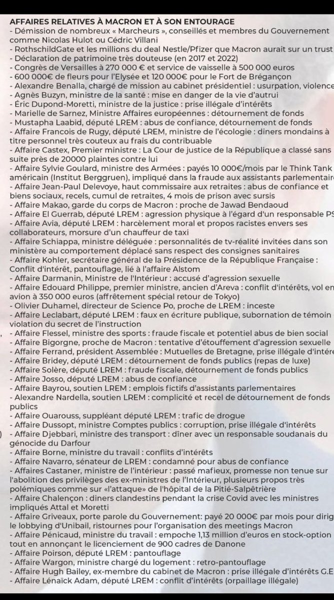 C'est rigolo ça.... Toutes les affaires judiciaires de la macronie... Les mêmes qui nous parlent d'état de droit... A partager sans modération...😁