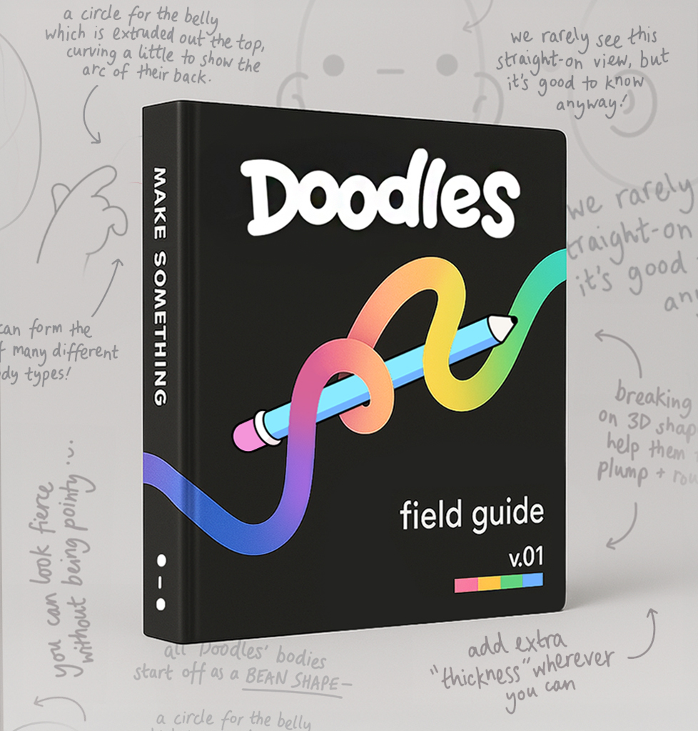 doodles (@doodles) on Twitter photo Doodles Field Guide v.01
over 10 years in the making, this guide covers everything you need to know to master our deceptively simple illustration style
shared, with love, from the mind of <a href="/burnttoast/">burnt toast</a>
download → bit.ly/field-guide-v1 Doodles Field Guide v.01
over 10 years in the making, this guide covers everything you need to know to master our deceptively simple illustration style
shared, with love, from the mind of <a href="/burnttoast/">burnt toast</a>
download → bit.ly/field-guide-v1