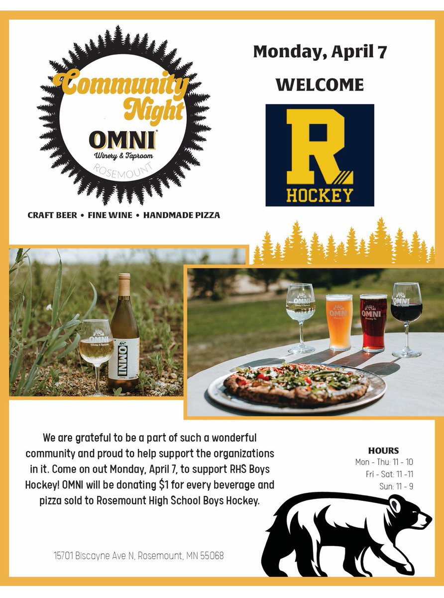 Come support your Rosemount Irish Boys Hockey team tonight at Omni Brewery!