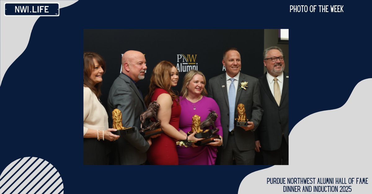 NWIndianaLife's tweet image. Photo of the week alert!🚨  @PurdueNorthwest  hosted their 2025 Alumni Hall of Fame dinner and induction! 💛🦁 nwi.life/photo/purdue-n…