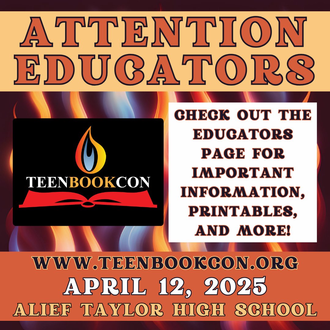 Educators - as you make your plans for Saturday, check out our EDUCATORS section on the website for more information about bringing groups, printables, and booklists for #TeenBookCon25.