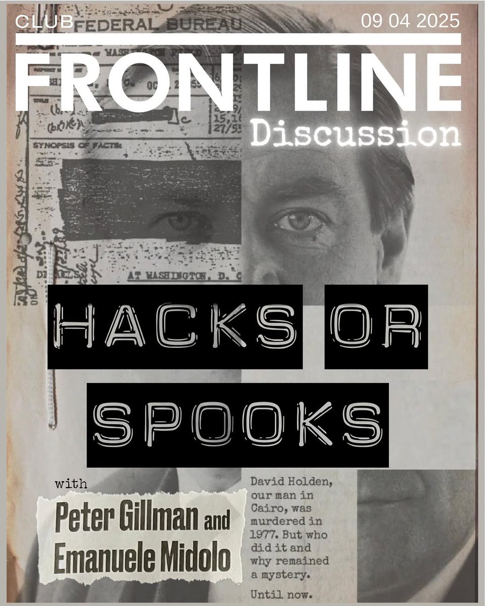 Faisal Al Yafai (@faisalalyafai) on Twitter photo Join us this Weds <a href="/frontlineclub/">Frontline Club</a> to discuss a real life murder mystery - the disappearance of <a href="/thetimes/">The Times and The Sunday Times</a>' David Holden in Cairo in 1977. I'll be in conversation with <a href="/ManuMidolo/">Emanuele Midolo</a>, Peter Gillman, <a href="/scribblercat/">Catherine Philp</a>, <a href="/marklowen/">Mark Lowen</a>. Join us: eventbrite.co.uk/e/panel-discus… Join us this Weds <a href="/frontlineclub/">Frontline Club</a> to discuss a real life murder mystery - the disappearance of <a href="/thetimes/">The Times and The Sunday Times</a>' David Holden in Cairo in 1977. I'll be in conversation with <a href="/ManuMidolo/">Emanuele Midolo</a>, Peter Gillman, <a href="/scribblercat/">Catherine Philp</a>, <a href="/marklowen/">Mark Lowen</a>. Join us: eventbrite.co.uk/e/panel-discus…