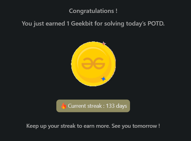 Mayank_kumar111's tweet photo. Day 145: Progress in programming built one small step at a time. With every bug squashed every concept.

@geeksforgeeks 

#geekstreak2024 #dsa #learntocode #learndsa #160daysofcode #gfg #geeksforgeeks #CodingChallenge #162DaysOfCode #gfg160 #Day145 #CodeMastery #CodeExploration https://t.co/hQyckozZbh