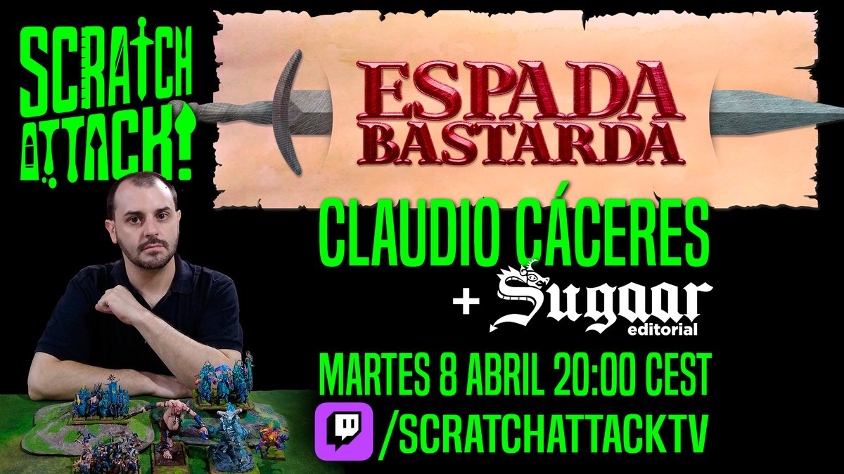 Scratch Attack TV (@scratchattacktv) on Twitter photo Martes 8 alarocho nos reunimos con nuestro viejo colega Claudio de <a href="/pinceladasdplat/">Pinceladas de plata</a> que por fin edita su wargame #EspadaBastarda junto a <a href="/EditorialSugaar/">Sugaar Editorial</a> y no podríamos estar más contentos por él! twitch.tv/scratchattacktv Martes 8 alarocho nos reunimos con nuestro viejo colega Claudio de <a href="/pinceladasdplat/">Pinceladas de plata</a> que por fin edita su wargame #EspadaBastarda junto a <a href="/EditorialSugaar/">Sugaar Editorial</a> y no podríamos estar más contentos por él! twitch.tv/scratchattacktv