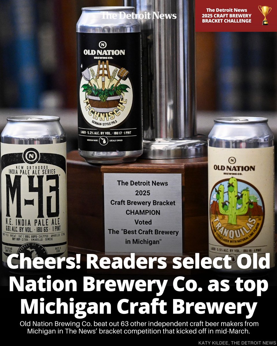 As we celebrate 10 years, we're honored and humbled to take the top spot in the Detroit News Craft Brewery bracket. As Travis says, "The goal isn't necessarily to win competitions, but when we do it means we're on the right track. We're doing the right thing." Prost! 🍻