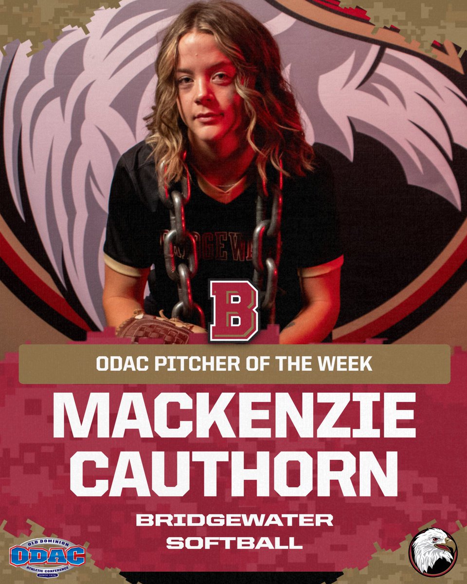 Bridgewater Eagles (@bcathletics) on Twitter photo In case you didn't know, Kenz has been DEALING β οΈ
Cauthorn was named the ODAC Pitcher of the Week after not allowing a run and surrendering just two hits on the week as <a href="/Bh2osoftball/">Bridgewater Softball</a> went 4-0
#BleedCrimson #GoForGold
π tinyurl.com/2c9afcfm In case you didn't know, Kenz has been DEALING β οΈ
Cauthorn was named the ODAC Pitcher of the Week after not allowing a run and surrendering just two hits on the week as <a href="/Bh2osoftball/">Bridgewater Softball</a> went 4-0
#BleedCrimson #GoForGold
π tinyurl.com/2c9afcfm