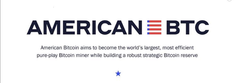 American Bitcoin $ABTC is the future of #Bitcoin mining in America! 🇺🇸 

$ABTC will become a publicly traded company and aims to make $BTC mining cheaper for longterm investors than if they were to have bought it on the open market.

#MAGA
Ca: