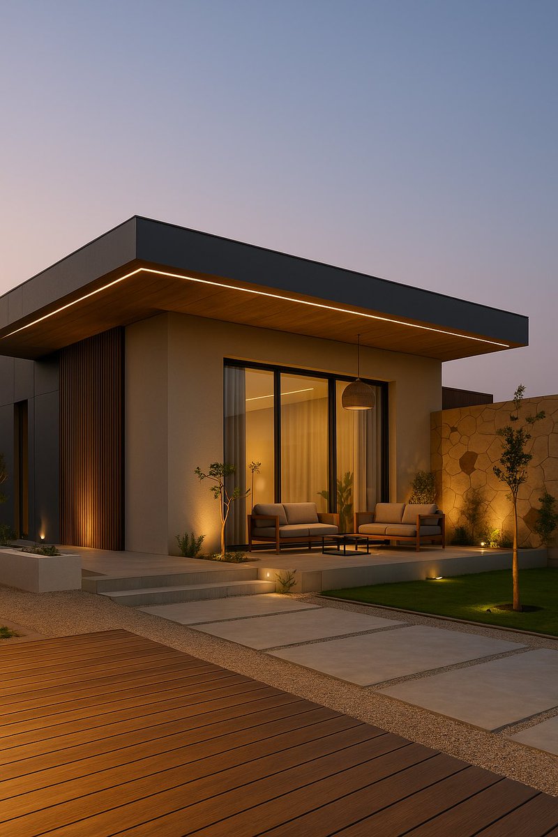 هنا بالشات جي بي تي صورة  الشاليه و عطيته امر يعطني فكرة لتحسين التصميم وجلسه خارجيه على ذوقه!
وطلع ذوقه فنان 😍!