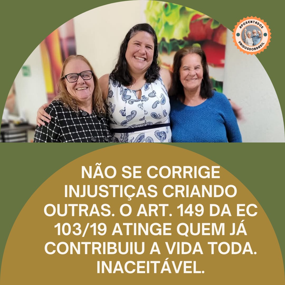 Ministros do STF, aposentados clamam por justiça! Revoguem o Art. 149 da EC 103/19 e devolvam a dignidade aos que serviram ao país.  <a href="/STF_oficial/">STF</a>
<a href="/gilmarmendes/">Gilmar Mendes</a>
<a href="/LRobertoBarroso/">Luís Roberto Barroso</a>
<a href="/alexandre/">Alexandre de Moraes</a>
👇
Aposentados Abandonados
#AposentadoriaDigna