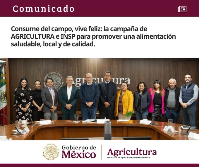 Eduardo Lazcano Ponce (@elazcanoponce) on Twitter photo El <a href="/inspmx/">INSP México</a> fortalece su vinculación intersectorial con la campaña "Consume del campo, vive feliz", una iniciativa conjunta con la Secretaría de <a href="/Agricultura_mex/">Secretaría de Agricultura y Desarrollo Rural</a> para promover una alimentación saludable, local y de calidad.
bit.ly/COMUNICADO066_… El <a href="/inspmx/">INSP México</a> fortalece su vinculación intersectorial con la campaña "Consume del campo, vive feliz", una iniciativa conjunta con la Secretaría de <a href="/Agricultura_mex/">Secretaría de Agricultura y Desarrollo Rural</a> para promover una alimentación saludable, local y de calidad.
bit.ly/COMUNICADO066_…