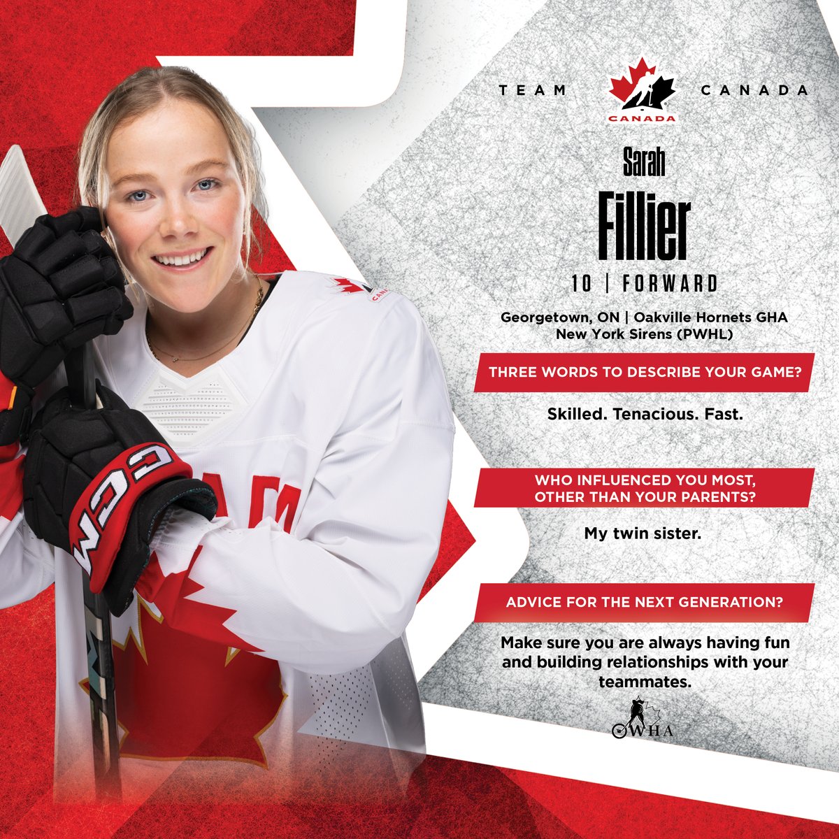 Hockey Canada (@hockeycanada) on Twitter photo Get to know Team Canada! 🇨🇦
Faites connaissance avec les joueuses d’Équipe Canada! 🇨🇦
🍁 <a href="/Soupy_35/">Kristen Campbell</a>
🍁 <a href="/annd35biens/">Ann-Renée Desbiens</a>
🍁 <a href="/SarahFillier91/">Sarah Fillier</a>
#WomensWorlds | #MondialFéminin Get to know Team Canada! 🇨🇦
Faites connaissance avec les joueuses d’Équipe Canada! 🇨🇦
🍁 <a href="/Soupy_35/">Kristen Campbell</a>
🍁 <a href="/annd35biens/">Ann-Renée Desbiens</a>
🍁 <a href="/SarahFillier91/">Sarah Fillier</a>
#WomensWorlds | #MondialFéminin