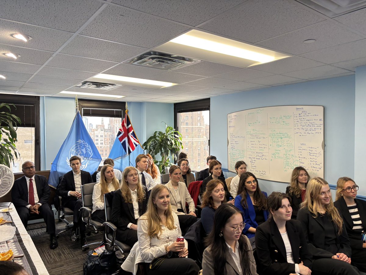Fiji at the UN🇫🇯 (@fijimissionun) on Twitter photo A great pleasure for the Mission to host the University of Heidelberg Law students from Germany <a href="/GermanyUN/">Germany in the United Nations</a> who are in NY for the model UN conference representing Fiji 🇫🇯 and Mongolia. The students received briefing from the Permanent Representative and the staff of the Mission. A great pleasure for the Mission to host the University of Heidelberg Law students from Germany <a href="/GermanyUN/">Germany in the United Nations</a> who are in NY for the model UN conference representing Fiji 🇫🇯 and Mongolia. The students received briefing from the Permanent Representative and the staff of the Mission.