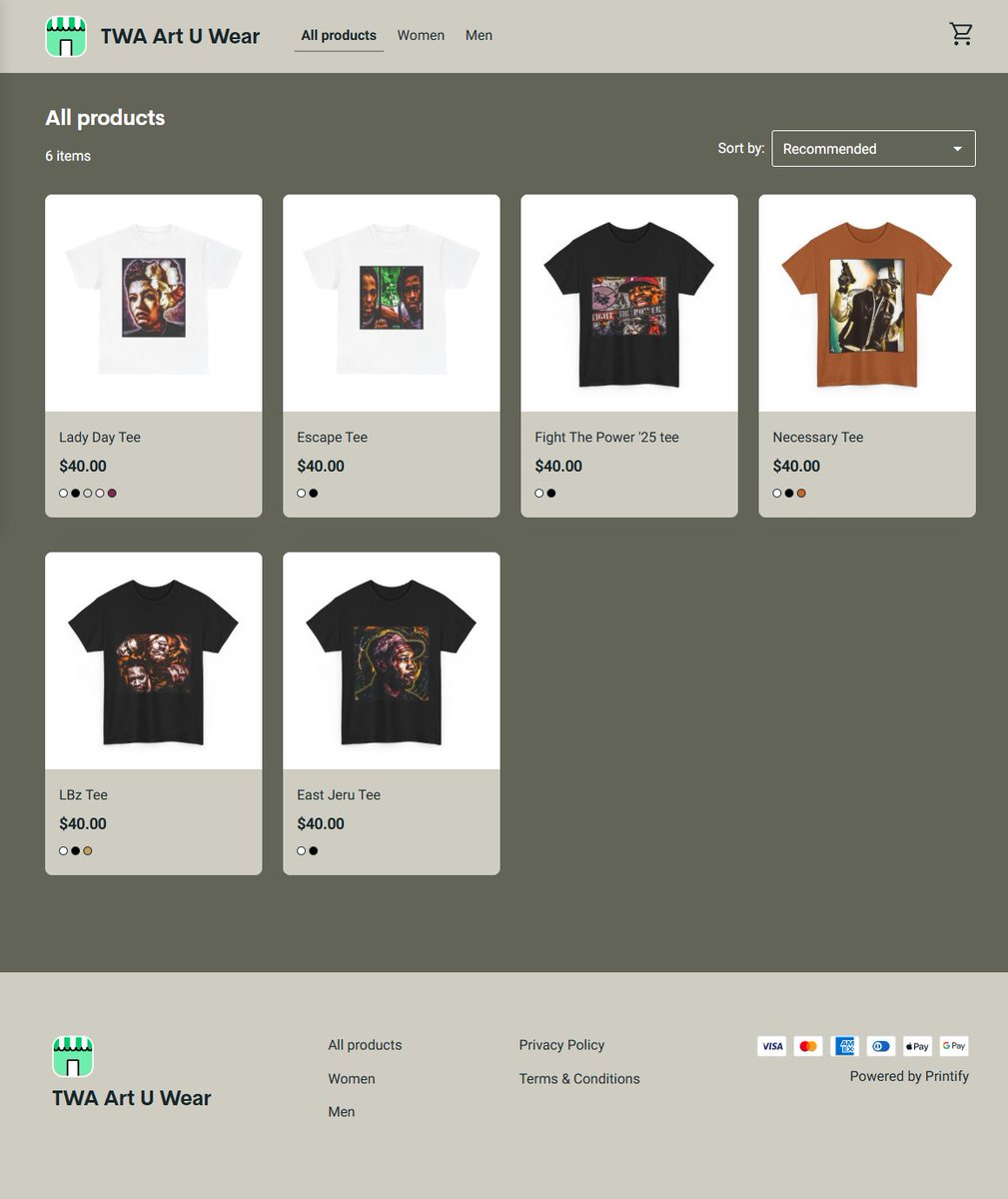 #TruWerksOfArt 🎨#ArtYouWear up and running, more shirts coming soon. Get your gear up summer's coming.
twa-art-u-wear.printify.me