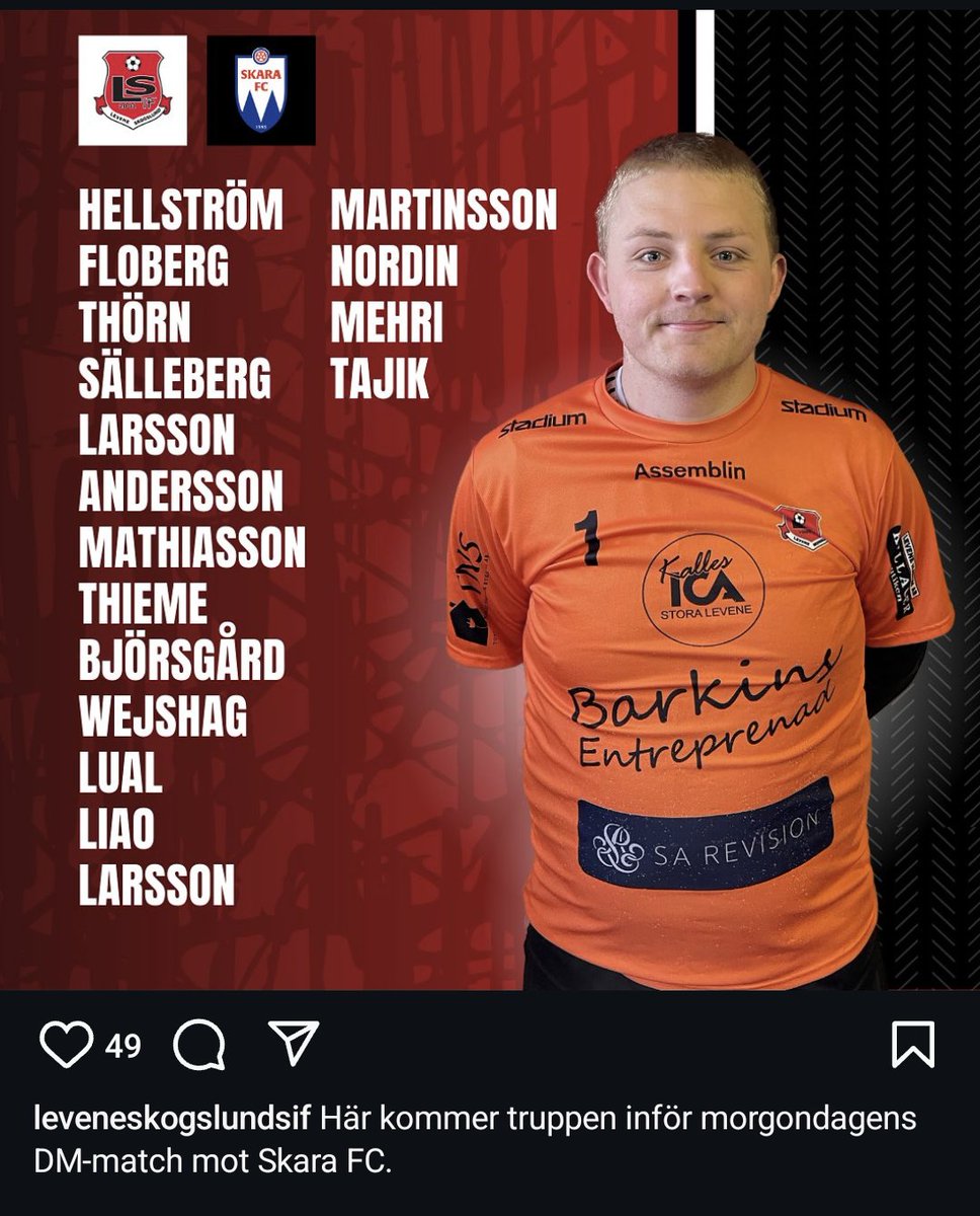 Tyvärr lite dålig uppdatering här , men finns lite nya namn i truppen och dem kan ni se imorgon 19:30 DM match mot Skara FC på bendersvallen !

Framåt rödsvart🔴 ⚫