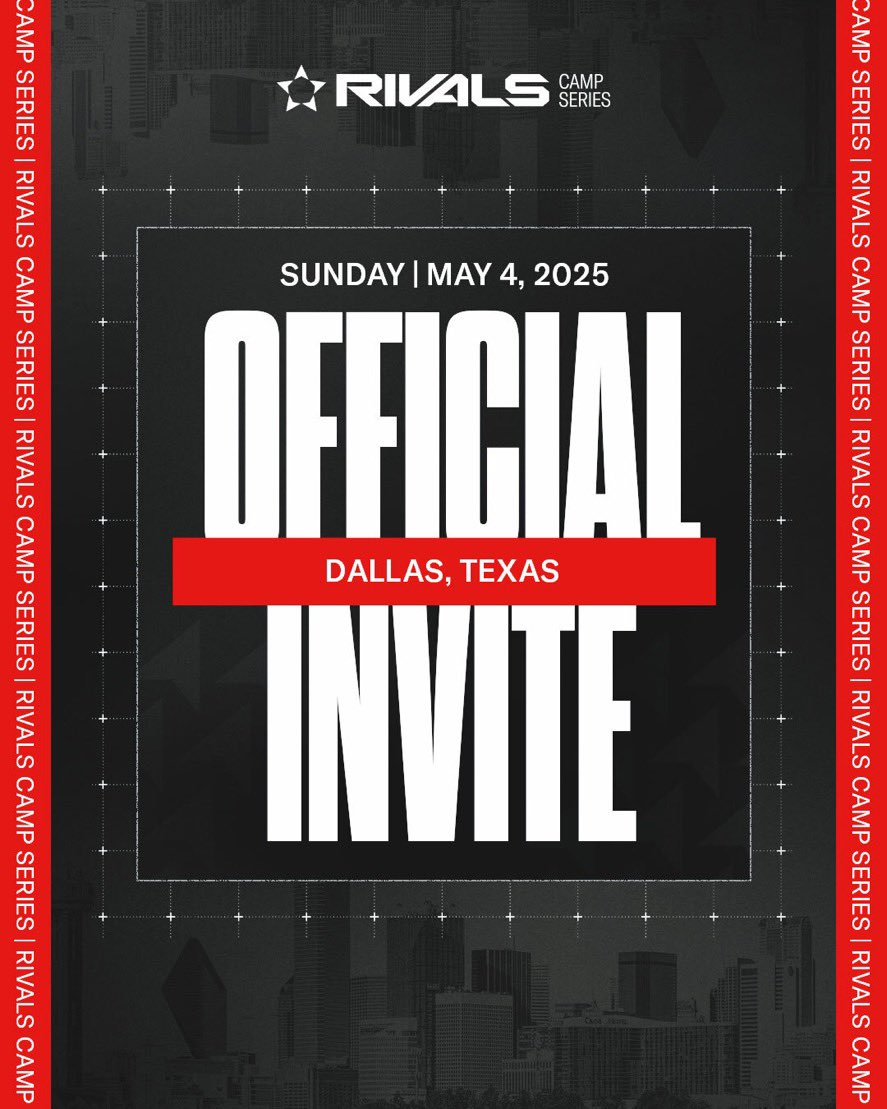 Hayward Howard JR (@howard_hayward) on Twitter photo I’ve officially been invited to the RIVAL Camp Series in Dallas on May 4th!
Beyond grateful for the opportunity!
<a href="/Rivals/">Rivals</a> <a href="/RivalsCamp/">Rivals Camp Series</a> <a href="/samspiegs/">Sam Spiegelman</a> <a href="/JeritRoser/">Jerit Roser</a> <a href="/PrepRedzoneLA/">Prep Redzone Louisiana</a> <a href="/LAvsAllYall/">Louisiana vs. All Y’all</a> I’ve officially been invited to the RIVAL Camp Series in Dallas on May 4th!
Beyond grateful for the opportunity!
<a href="/Rivals/">Rivals</a> <a href="/RivalsCamp/">Rivals Camp Series</a> <a href="/samspiegs/">Sam Spiegelman</a> <a href="/JeritRoser/">Jerit Roser</a> <a href="/PrepRedzoneLA/">Prep Redzone Louisiana</a> <a href="/LAvsAllYall/">Louisiana vs. All Y’all</a>