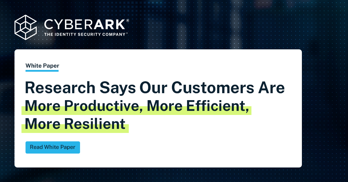 Whether it’s boosting productivity or delivering better ROI, our customers experience better business outcomes with CyberArk. Download the free white paper to learn more. spr.ly/6012LeB22

#IdentitySecurity #ROI #cybersecurity