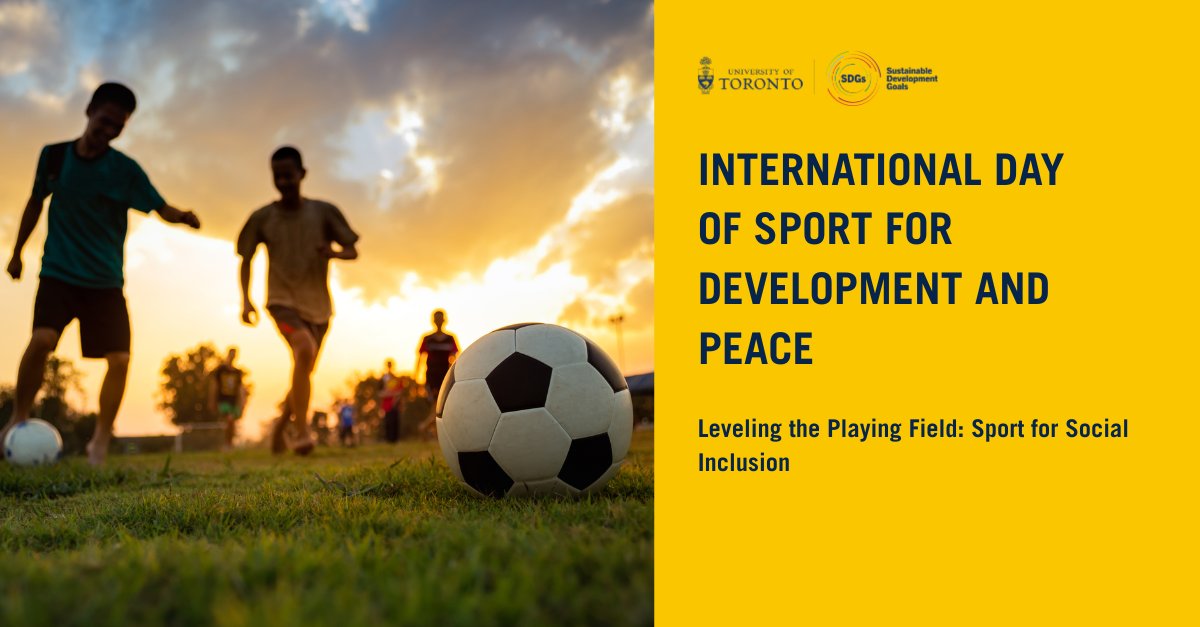 SDGs@UofT (@sdgsuoft) on Twitter photo Today is the International Day of Sport for Peace and Development. We dedicate this day to highlight the power of sport in fostering positive change and transcending boundaries. Let us continue to be the unifying force that inspire positive change across the world 🌍
#SDGs #UofT Today is the International Day of Sport for Peace and Development. We dedicate this day to highlight the power of sport in fostering positive change and transcending boundaries. Let us continue to be the unifying force that inspire positive change across the world 🌍
#SDGs #UofT