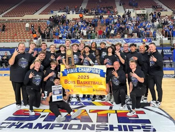 The 4PEAT is Complete - Trojan Boys Basketball finishes season as 1st ever Copper Division State Champions, completing a run of back to back to back to back state titles.

Article by: Carson Grier (‘25) 
Article link: govalleychristian.com/news/2025/3/24…