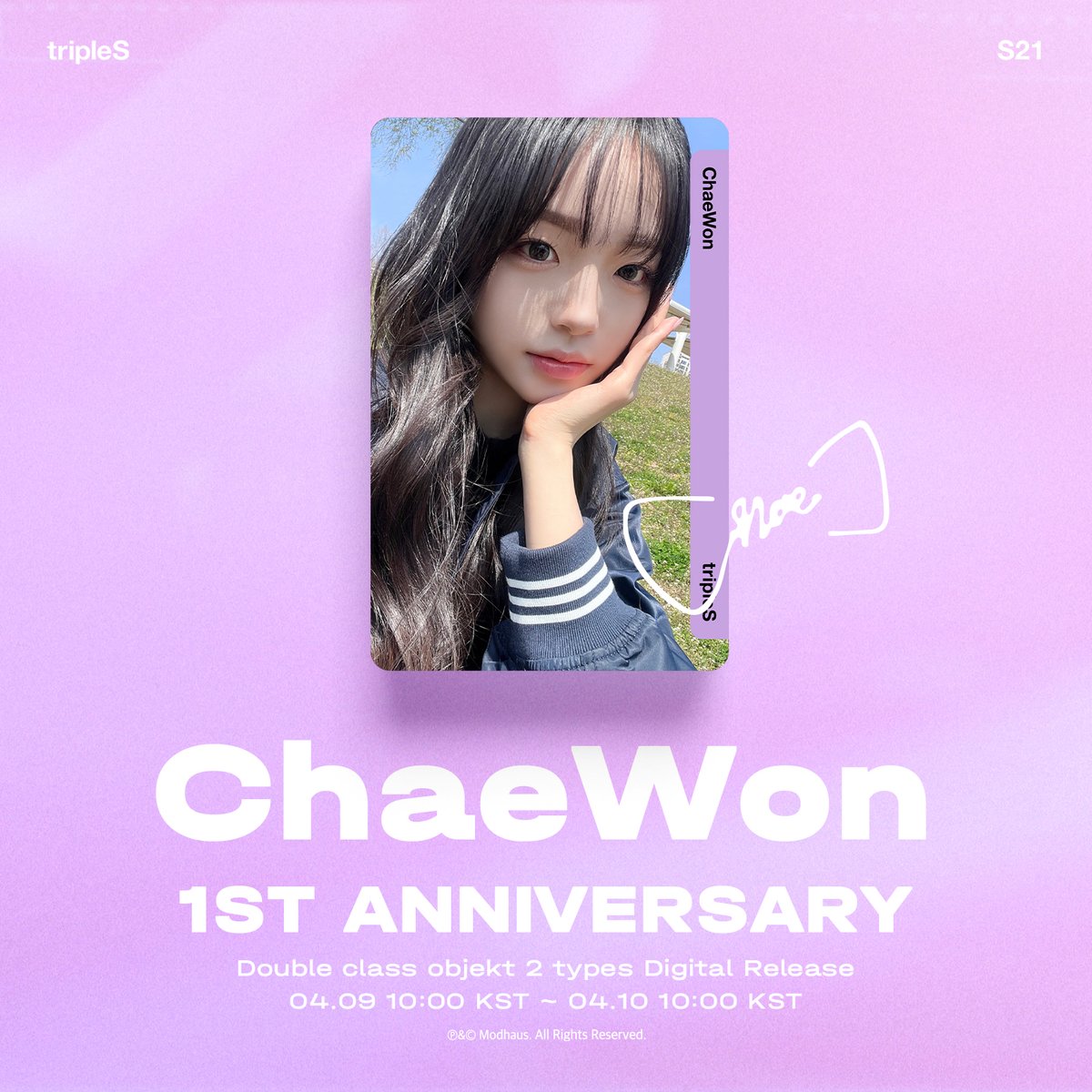 Happy 1st Year ChaeWon 🎉

채원의 1주년을 오브젝트로 기념하세요! (335Z, 336Z)
Celebrate ChaeWon's 1st year anniversary with Objekts! (335Z, 336Z)

📅 Schedule
2025.04.09 10:00 ~ 2025.04.10 10:00 KST

Check out in <COSMO : the Gate>
🔗 bit.ly/42AqzCn

#tripleS #트리플에스