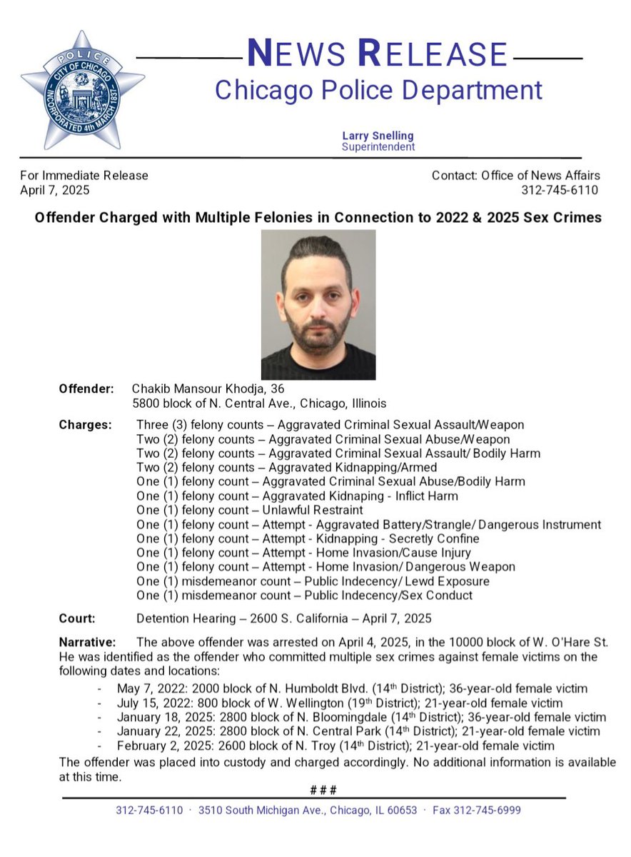 Tom Ahern (@tahern_) on Twitter photo Superintendent Larry Snelling, Cook County States Atty. Eileen OāNeill Burke <a href="/cookcountysao/">The Cook County State's Attorney's Office</a> and Deputy Mayor Garien Gatewood Announce Charges in Multiple Sexual Assault Investigations <a href="/ChicagoCAPS14/">Chicago PD 14th Dist</a> <a href="/ChicagoCAPS19/">Chicago Police 19th Dist - Town Hall</a> <a href="/Area5Detectives/">Chicago Police Area 5 Detective Division</a> #ChicagoPolice VIDEO: facebook.com/share/166yXCXp⦠Superintendent Larry Snelling, Cook County States Atty. Eileen OāNeill Burke <a href="/cookcountysao/">The Cook County State's Attorney's Office</a> and Deputy Mayor Garien Gatewood Announce Charges in Multiple Sexual Assault Investigations <a href="/ChicagoCAPS14/">Chicago PD 14th Dist</a> <a href="/ChicagoCAPS19/">Chicago Police 19th Dist - Town Hall</a> <a href="/Area5Detectives/">Chicago Police Area 5 Detective Division</a> #ChicagoPolice VIDEO: facebook.com/share/166yXCXpā¦