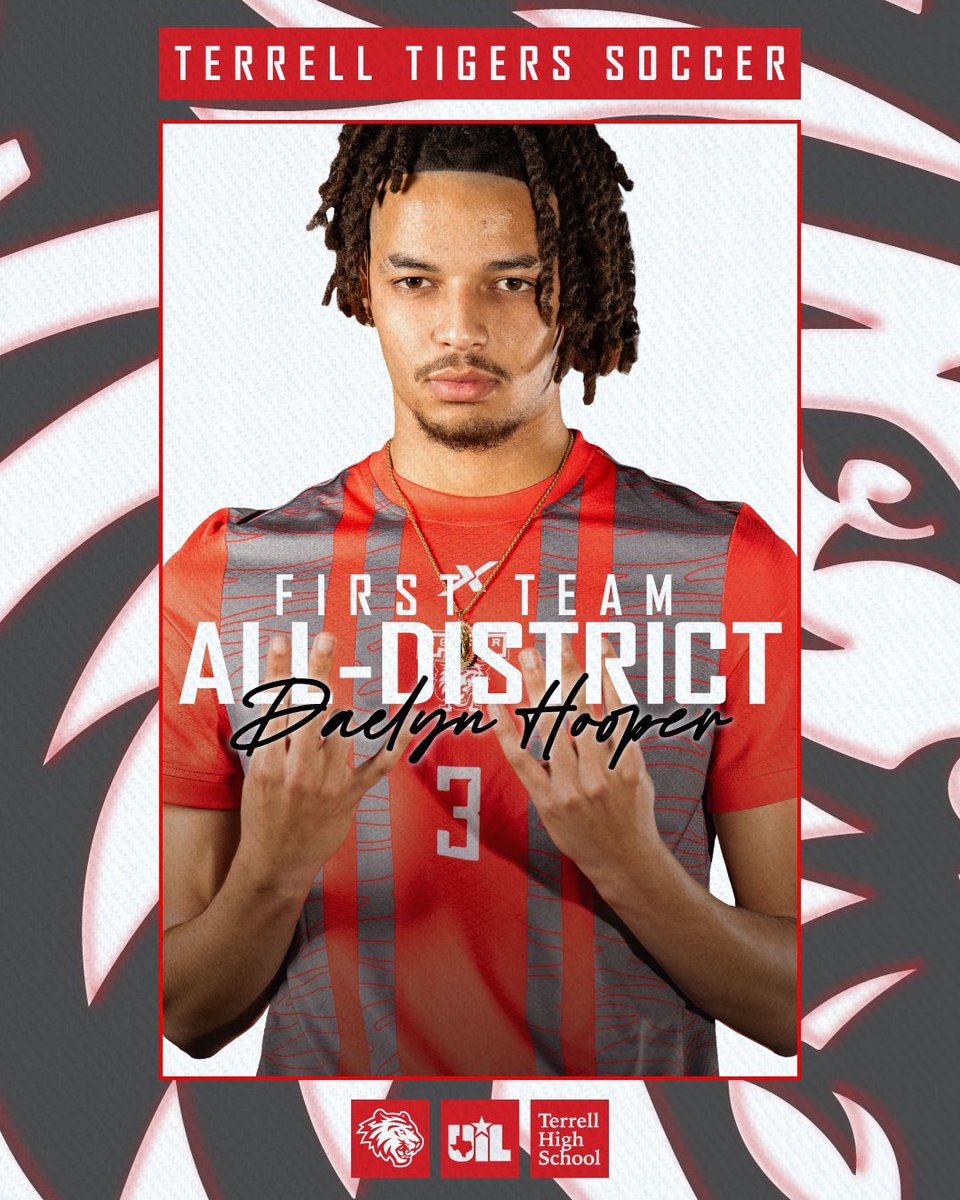 Terrell HS Soccer (@terrell_soccer) on Twitter photo Congratulations to Daelyn Hooper on his 1st Team All-District selection for District 15 5A.
#strongertogether
#vamostigers
<a href="/TISDTigerSports/">Terrell ISD Athletics</a> <a href="/TerrellISD/">Terrell ISD</a> Congratulations to Daelyn Hooper on his 1st Team All-District selection for District 15 5A.
#strongertogether
#vamostigers
<a href="/TISDTigerSports/">Terrell ISD Athletics</a> <a href="/TerrellISD/">Terrell ISD</a>