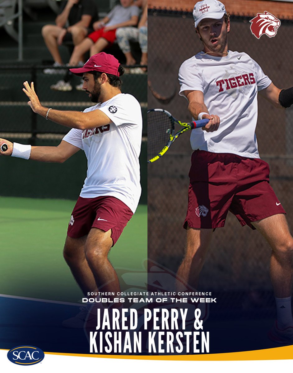 SCAC (@scac_sports) on Twitter photo #SCACMTen Week ๐ Athletes of the Week!๐พ
Singles Player of the Week - Bernardo Clemente of <a href="/SUPirates/">Southwestern Pirates</a>
Doubles Team of the Week - Jared Perry & Kishan Kersten of <a href="/TrinityUTigers/">Trinity Athletics</a>
๐ฐ | shorturl.at/ZRh5o
#SCACPride | #SCAC | #d3tennis | #WhyD3 #SCACMTen Week ๐ Athletes of the Week!๐พ
Singles Player of the Week - Bernardo Clemente of <a href="/SUPirates/">Southwestern Pirates</a>
Doubles Team of the Week - Jared Perry & Kishan Kersten of <a href="/TrinityUTigers/">Trinity Athletics</a>
๐ฐ | shorturl.at/ZRh5o
#SCACPride | #SCAC | #d3tennis | #WhyD3