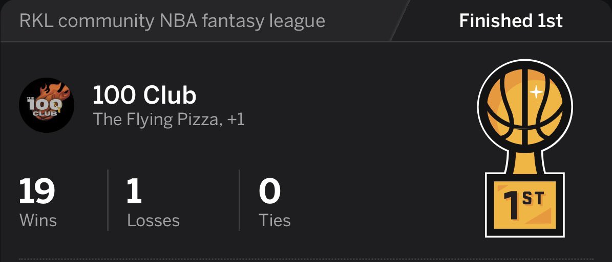 THE 100 CLUB IS 2025 <a href="/RumbleKongs/">Rumble Kong League</a> COMMUNITY NBA FANTASY LEAGUE CHAMPION ❗️❗️❗️