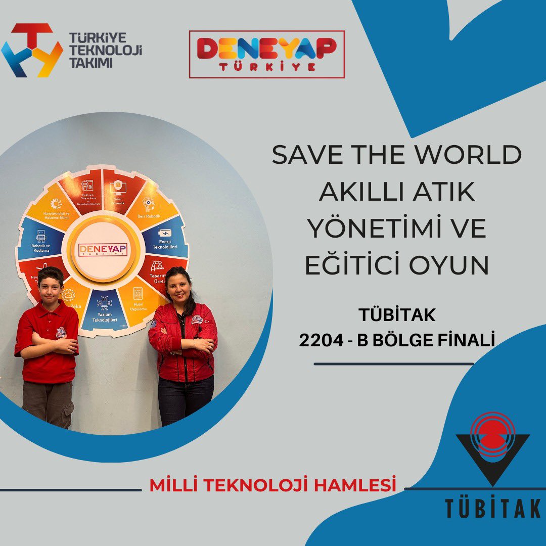 Danışmanı olduğum <a href="/DeneyapTurkiye/">DENEYAP Türkiye</a> öğrencilerimle,Biyoloji ve Teknolojik Tasarım alanında 2️⃣ projemiz <a href="/Tubitak/">TÜBİTAK</a> Malatya bölge finalisti oldu🇹🇷
#MilliTeknolojiHamlesi
<a href="/T3Vakfi/">TR Teknoloji Takımı</a>
<a href="/MSaymaz/">Muhammet SAYMAZ</a>
<a href="/Selcuk/">Selçuk Bayraktar</a>
<a href="/dbakirvalilik/">T.C. Diyarbakır Valiliği</a>
<a href="/vali_zorluoglu/">Murat Zorluoğlu</a>
<a href="/BaglarKaymakam/">Bağlar Kaymakamlığı</a>
<a href="/GSB_Diyarbakir/">Diyarbakır Gençlik ve Spor İl Müdürlüğü</a>
@ihsancakarr
<a href="/CinemreBusraa/">Büşra Cinemre</a>