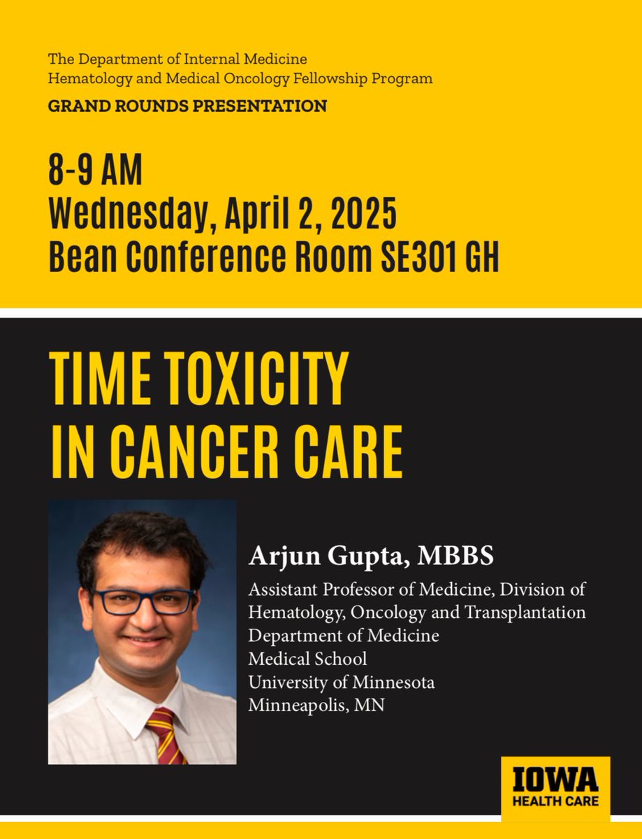 Udhayvir Grewal (@ugrewalmd) on Twitter photo Thanks to <a href="/UIowaCancer/">UI Holden Comprehensive Cancer Center</a> for inviting <a href="/guptaarjun90/">Arjun Gupta</a> from <a href="/UMNews/">University of Minnesota</a> to Iowa City for a talk on “Time Toxicity in Cancer Care”. Eagerly looking forward to the talk! Thanks to <a href="/UIowaCancer/">UI Holden Comprehensive Cancer Center</a> for inviting <a href="/guptaarjun90/">Arjun Gupta</a> from <a href="/UMNews/">University of Minnesota</a> to Iowa City for a talk on “Time Toxicity in Cancer Care”. Eagerly looking forward to the talk!
