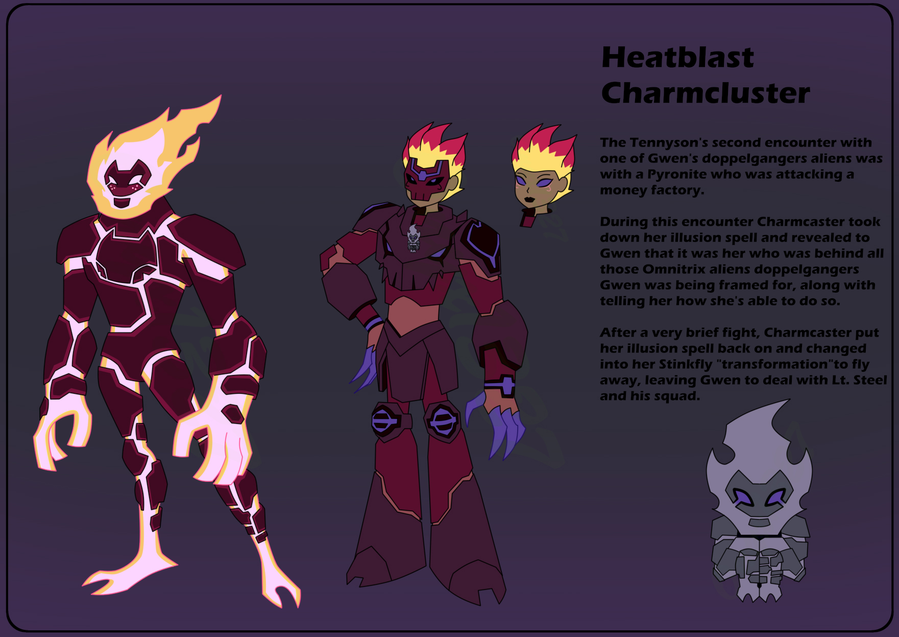 Onyx1327 on X: Gwen 10 Heatblast Charm-Cluster ben10fanart  ben10omniverse ben10 Ben10Art t.coKwctQ0dVab  X