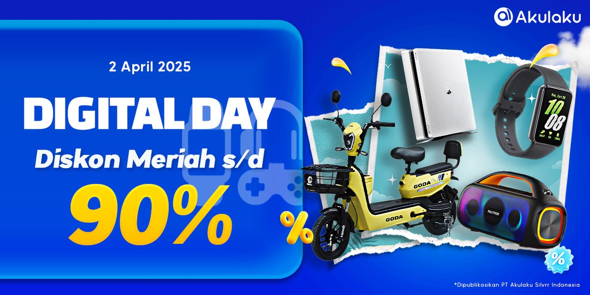 akulakuID's tweet photo. 🎉DIGITAL DAY🎉
Yang mau belanja abis lebaran merapat ke sini deh ada DISKON MERIAH 90%🛍🛒
Checkout sekarang juga👉 https://t.co/AWZPfz9X1i
#AkulakuIndonesia #BelanjaOnline #InfoPromo #PromoDigital https://t.co/YvirnRPS7I
