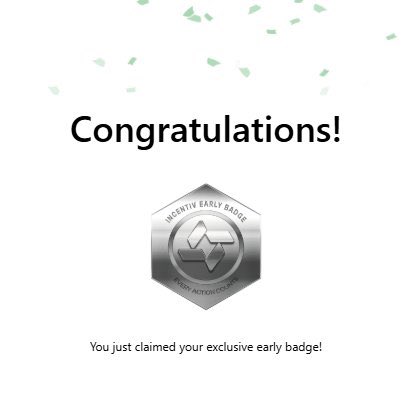 winnercfc60702's tweet photo. Claimed my Badge. Now praying to the DEV Lords that I make my cut for Testnet V.1.

Claimed my Early Badge from 
@Incentiv_net
. Testnet is Coming Soon. Remember, Every Action Counts https://t.co/fVsj0SHavS https://t.co/Hi1AZdvgRR