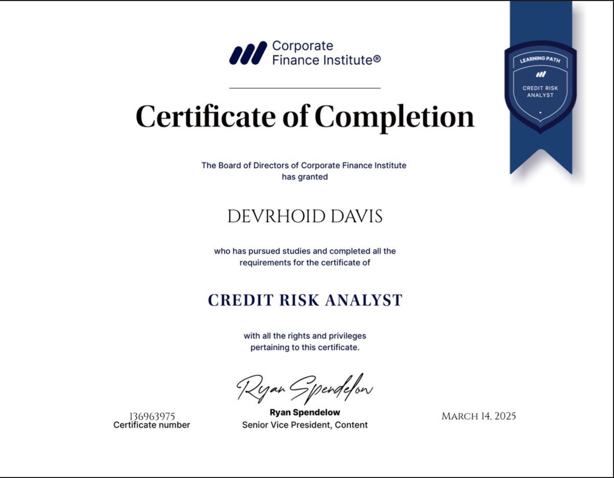 Devrhoid Davis, FMVA®, CMSA®, CBCA® tweet media
