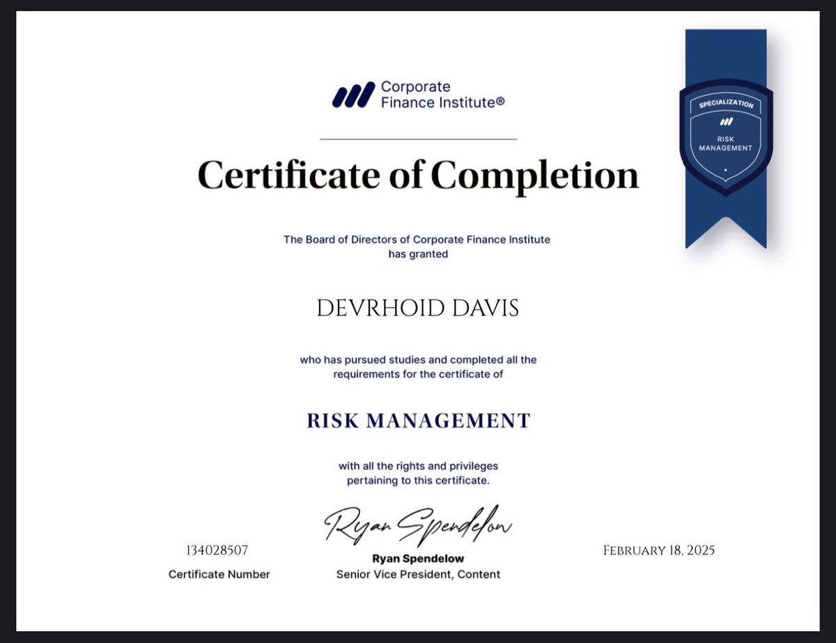 Devrhoid Davis, FMVA®, CMSA®, CBCA® tweet media