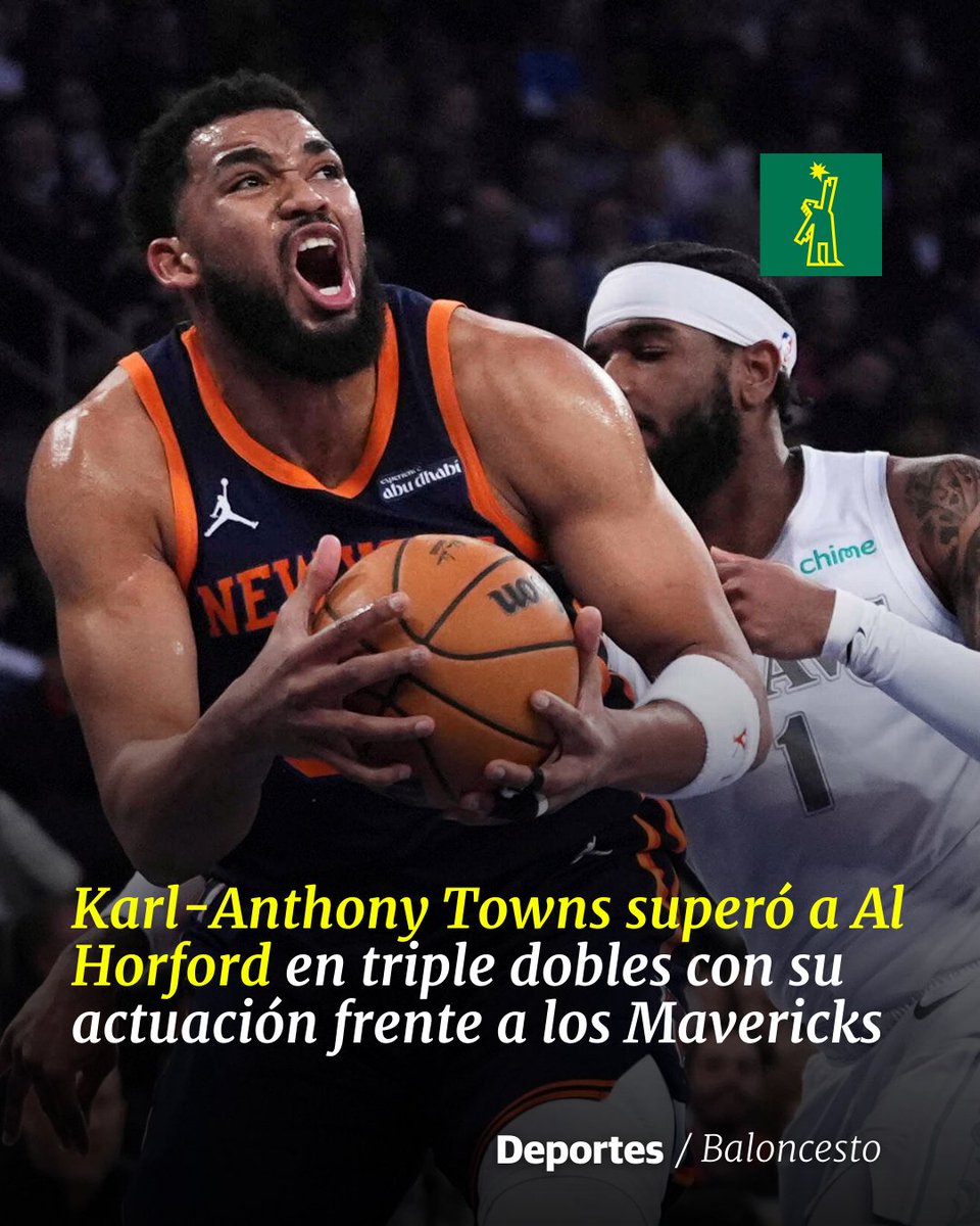 DiarioLibre's tweet photo. 🏀 | #Baloncesto | Además realizó una hazaña histórica junto a Josh Hart para los Knick
🔗https://t.co/G94Q6D5eOH
#DiarioLibre #Noticias #KarlAnthonyTowns #AlHorford #TripleDoubles #DominicanosEnLaNBA https://t.co/90ihmtD4pY